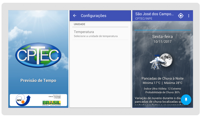 Imagem do aplicativo CPTEC - Previsão de Tempo